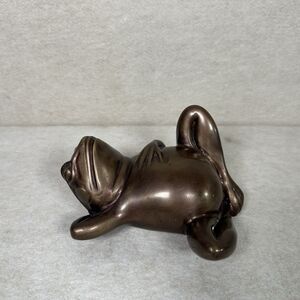 MCM Modern Bronze Frog Reclining Cold Cast Figurine Doorstop Garden